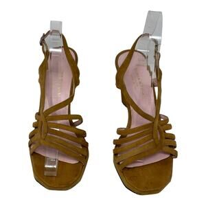 Sonia Rykiel beige suede leather strappy sling back sandals size 8.5
